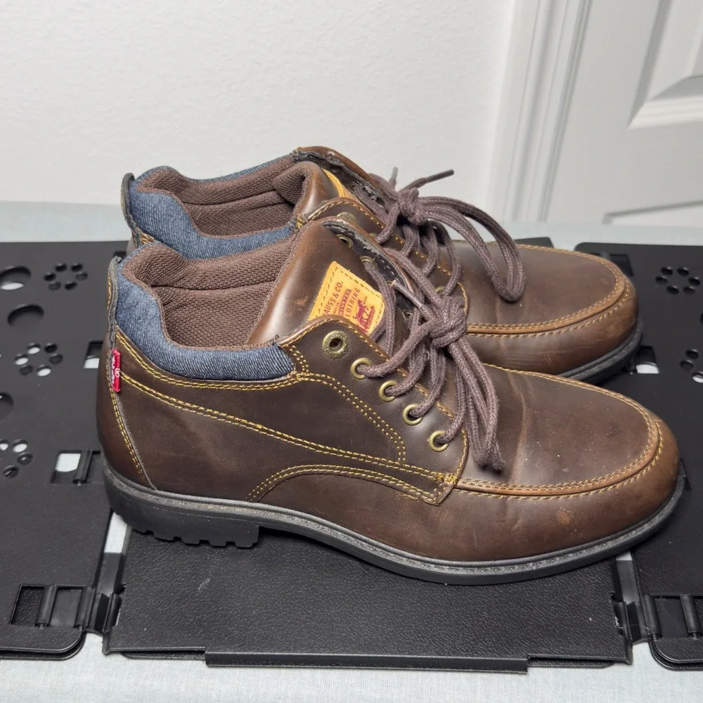Levi's 518448H94 Low Top Boots Mens Size 7 Brown Good Moc Toe Rugged Lace Up